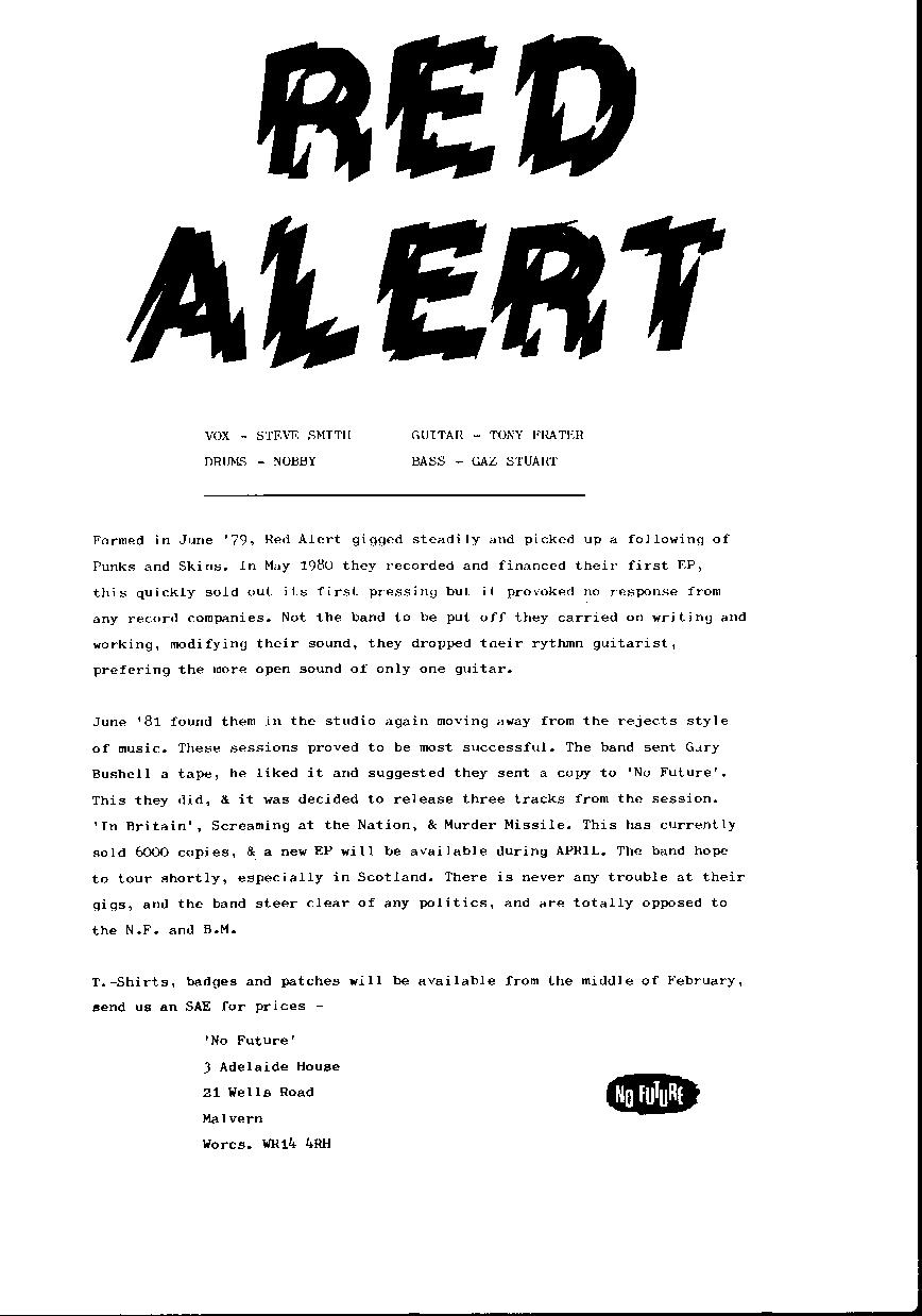 Red Alert Information Sheet